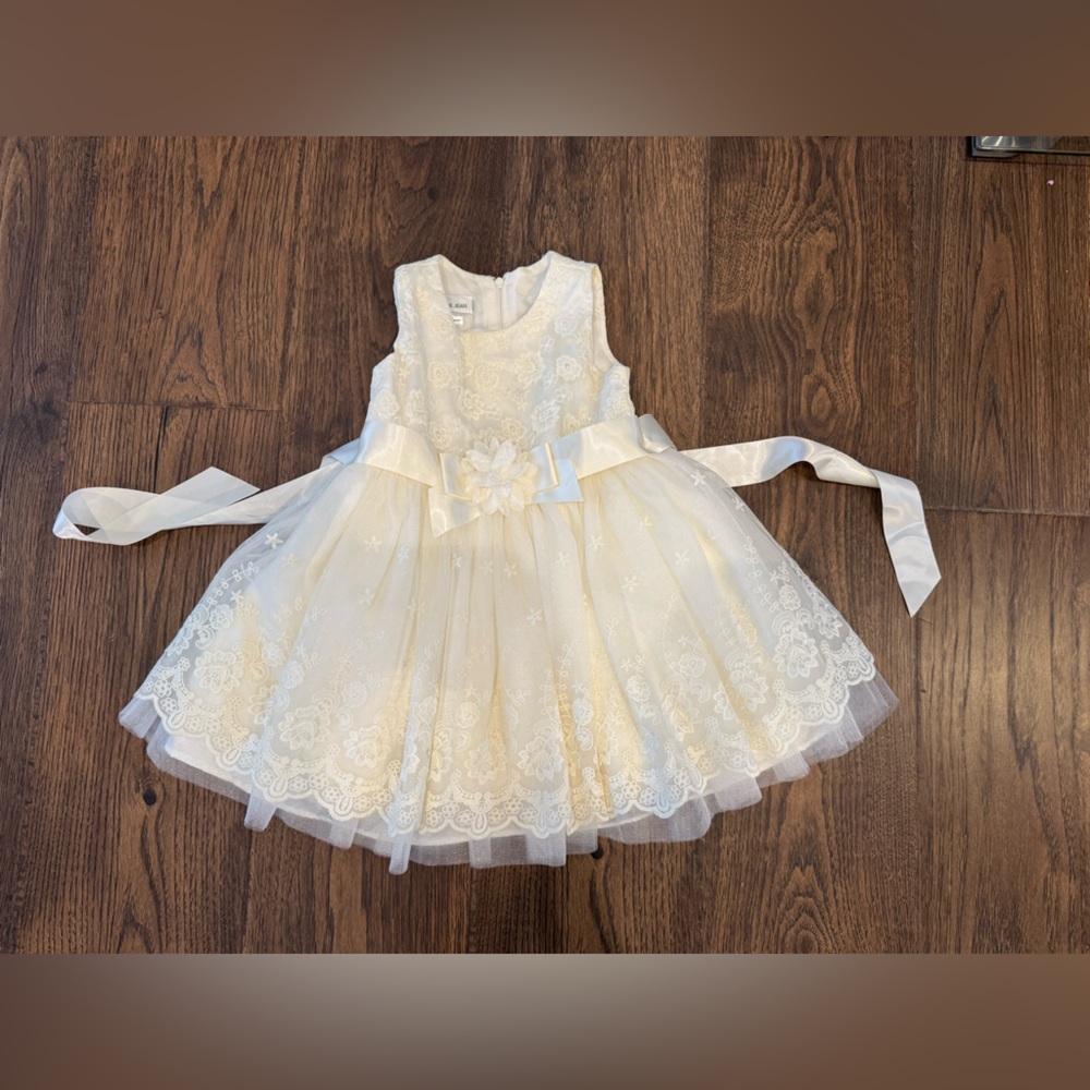 Bonnie Jean Ivory Lace Dress with Bow